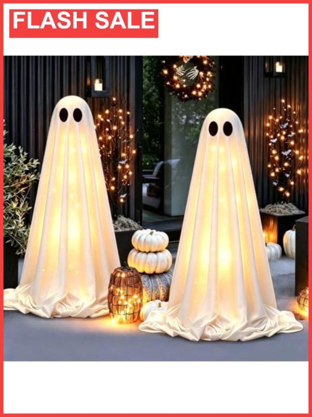 2 Pack 5 Ft Light Up Ghost Halloween Decorations Outdoor DIY Kit